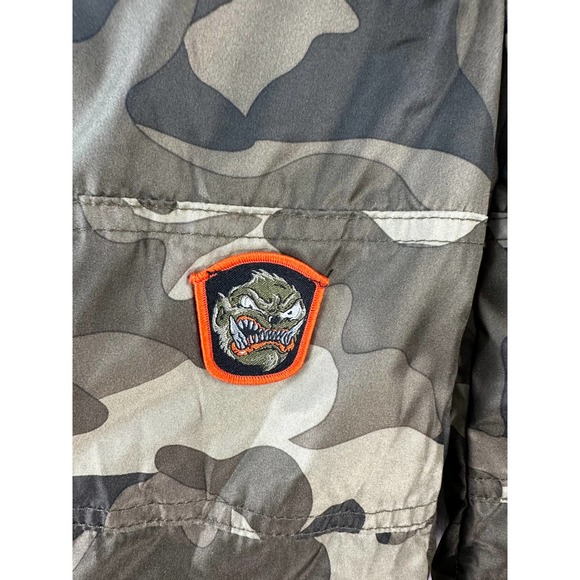 Skechers Baby Boys Romper Quilted Jacket Sz 12 Mos Black Brown Camo Patches Logo - Picture 8 of 9